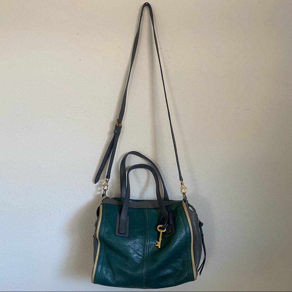 FOSSIL EMMA SATCHEL HANDBAG ARCTIC MIST